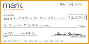 Ronald McDonald Charities of Northeast Kansas Check